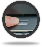 отсутствием реакции на кнопку включения